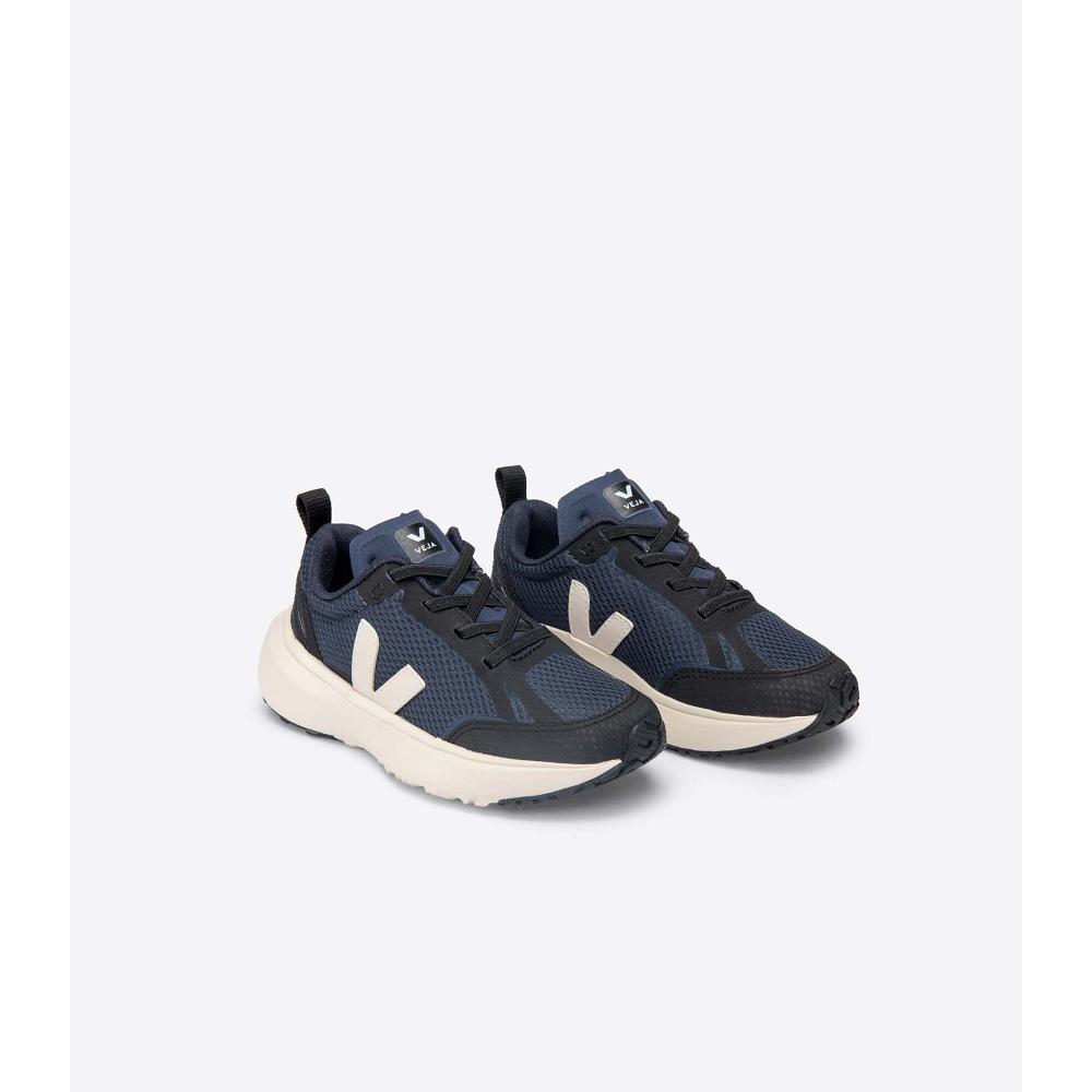 Veja CANARY ELASTIC LACE Kids' Running Shoes Navy | CA 711RVD